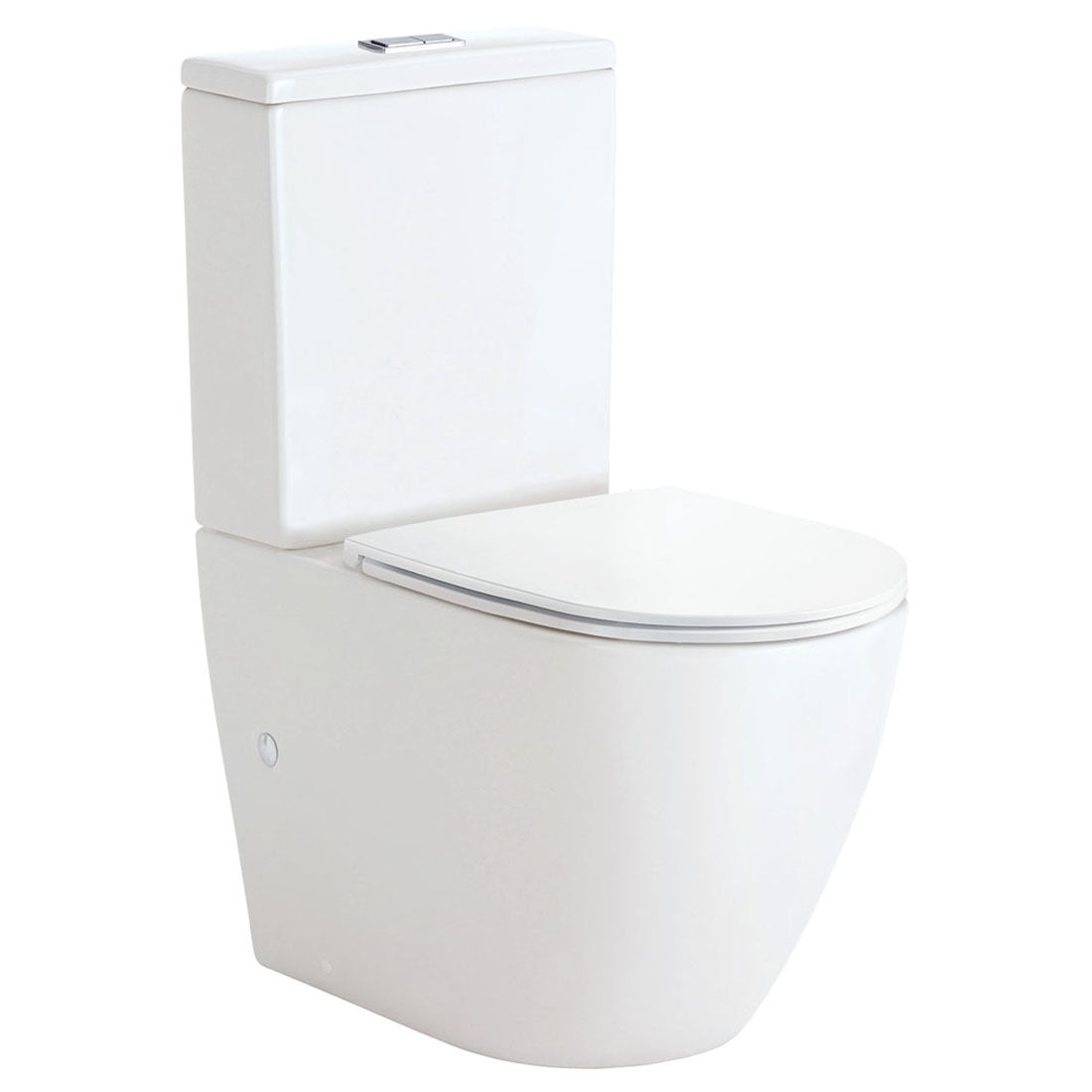 Fienza Koko Tornado Flush Back-to-Wall Toilet Suite, Slim Seat, S-Trap 90-160
