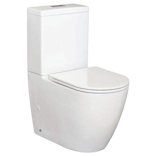Fienza Empire Back-to-Wall Toilet Suite, Slim Seat, S-Trap 160-230