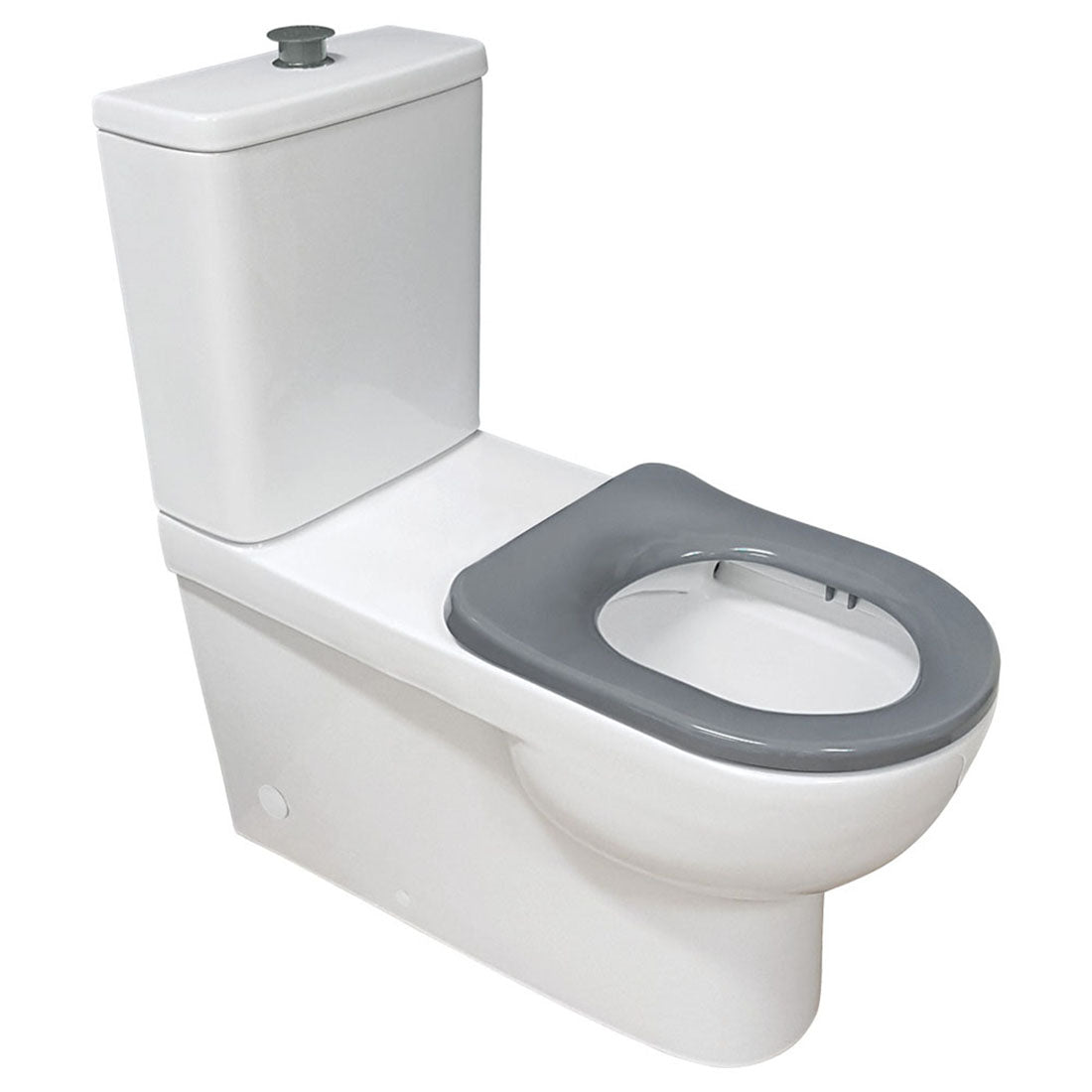 Fienza Stella Care Back-to-Wall Toilet Suite, Grey Seat, P-Trap, Bottom Inlet