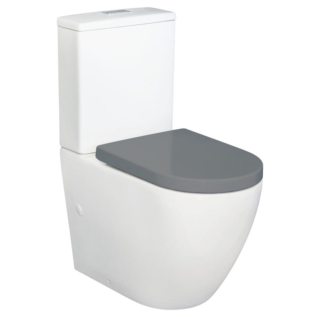 Fienza Alix Back-to-Wall Toilet Suite, Grey Seat, S-Trap 90-160