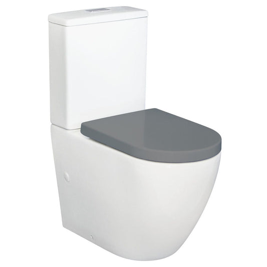 Fienza Alix Back-to-Wall Toilet Suite, Grey Seat, S-Trap 160-220