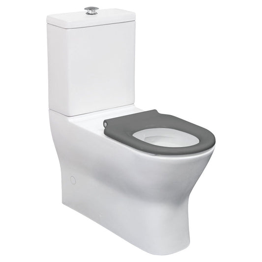 Fienza Delta Care Back-to-Wall Toilet Suite, Grey Seat, P-Trap
