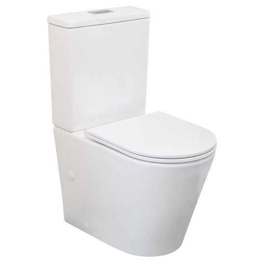 Fienza Isabella Back-to-Wall Toilet Suite, Slim Seat, S-Trap 90-160