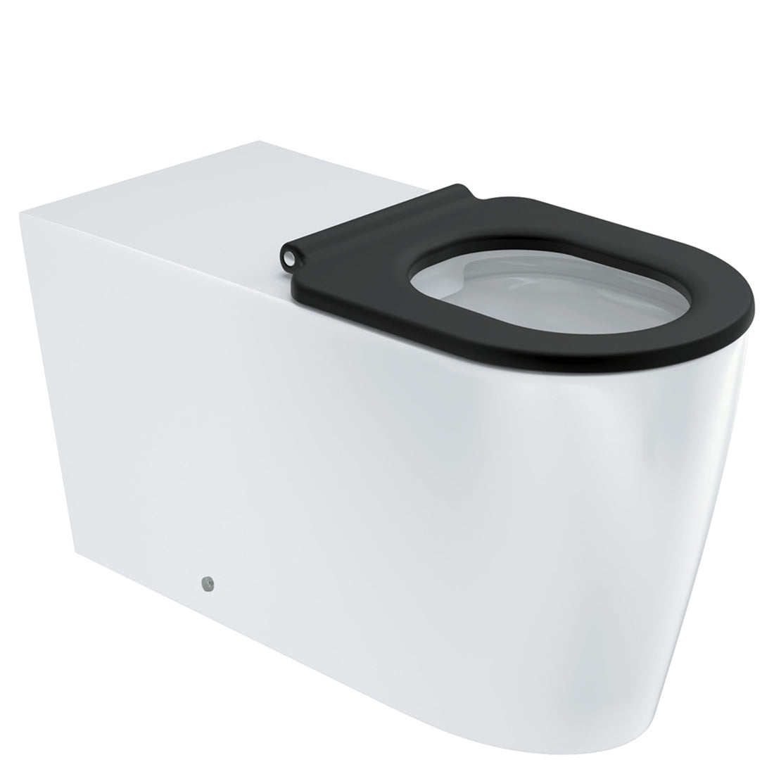 Fienza Isabella Care Wall-Faced Toilet Suite, Black Seat, P-Trap