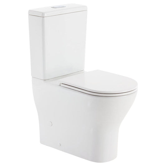 Fienza Tono Tornado Flush Back-to-Wall Toilet Suite, Slim Seat, S-Trap 90-160