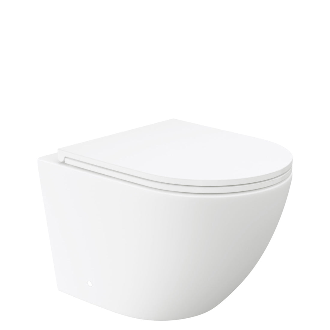 Fienza Koko Tornado Flush Wall Hung Toilet Suite, Slim Seat, Matte White