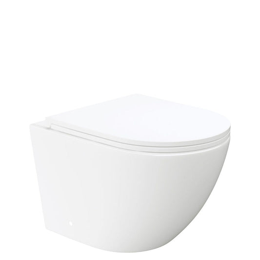Fienza Koko Tornado Flush Wall Hung Toilet Suite, Slim Seat