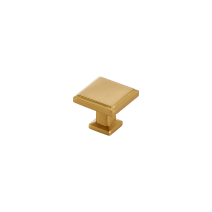 Momo Lucca Square Knob 30mm in Brushed Satin Brass
