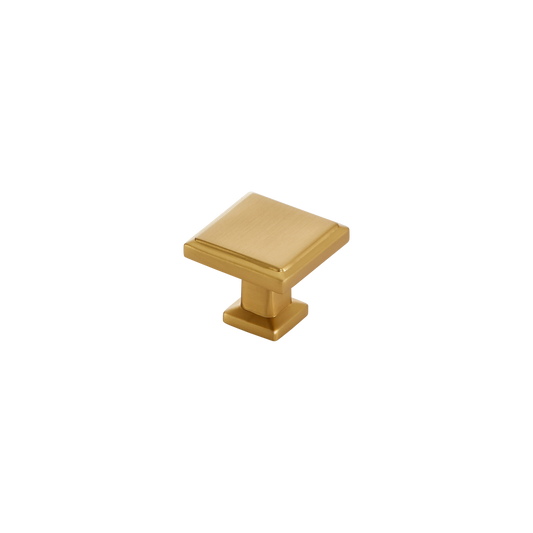 Momo Lucca Square Knob 30mm in Brushed Satin Brass