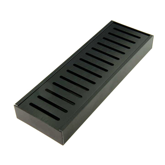Lauxes 'Celleni' Aluminium Midnight Floor Grate Black 100*70*23mm(Maximum Length 5600mm,50mm Waste)