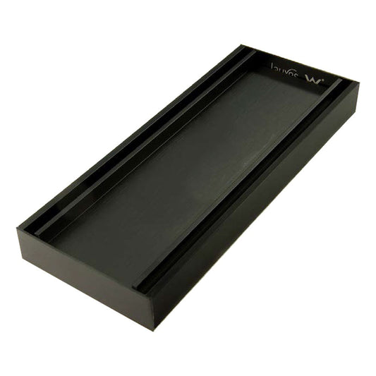 Lauxes 'Celleni' Aluminium Midnight Slimline Tile Insert Grate Black 100*100*26mm(Maximum Length 5600mm,40mm Waste)