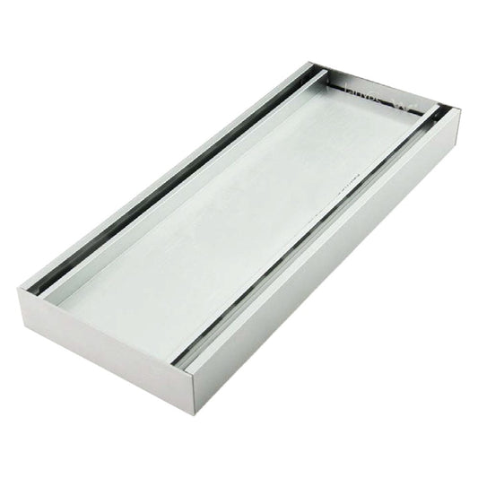 Lauxes 'Celleni' Aluminium Slimline Tile Insert Grate Silver 100*100*26mm(Maximum Length 5600mm,72mm Waste)