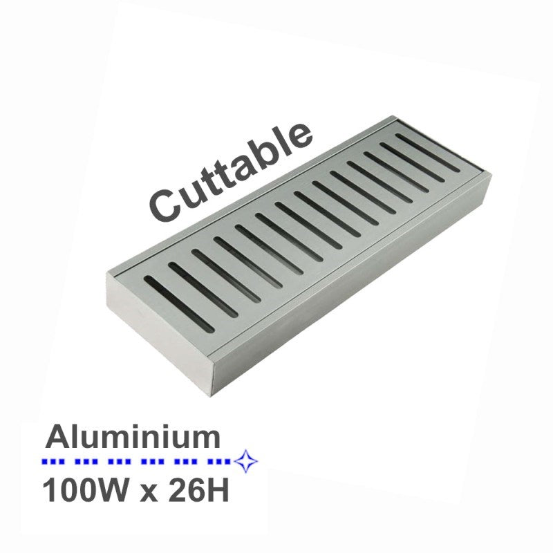 Lauxes 'Celleni' Aluminium Floor Grate Silver 100*100*26mm
