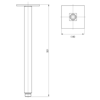 Lexi Ceiling Arm 300mm