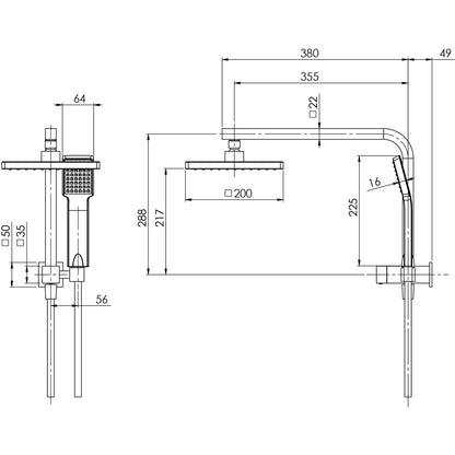 Lexi Compact Twin Shower