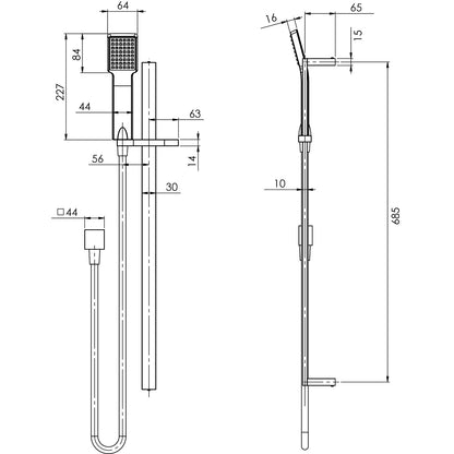 Lexi Deluxe Rail Shower