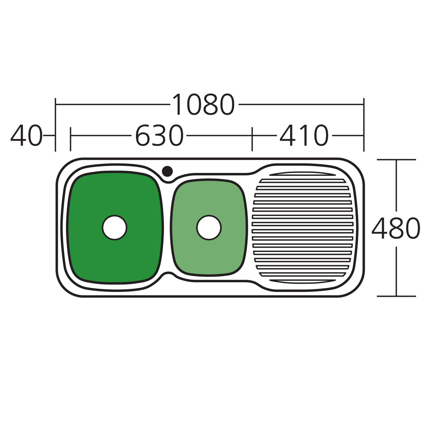 Lakeland 1 & 3/4 Bowl Sink With Drainer