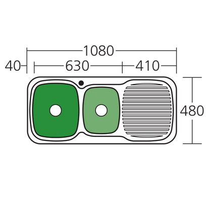 Lakeland 1 & 3/4 Bowl Sink With Drainer