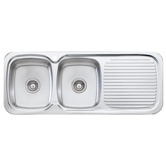 Lakeland Double Bowl Sink With Drainer