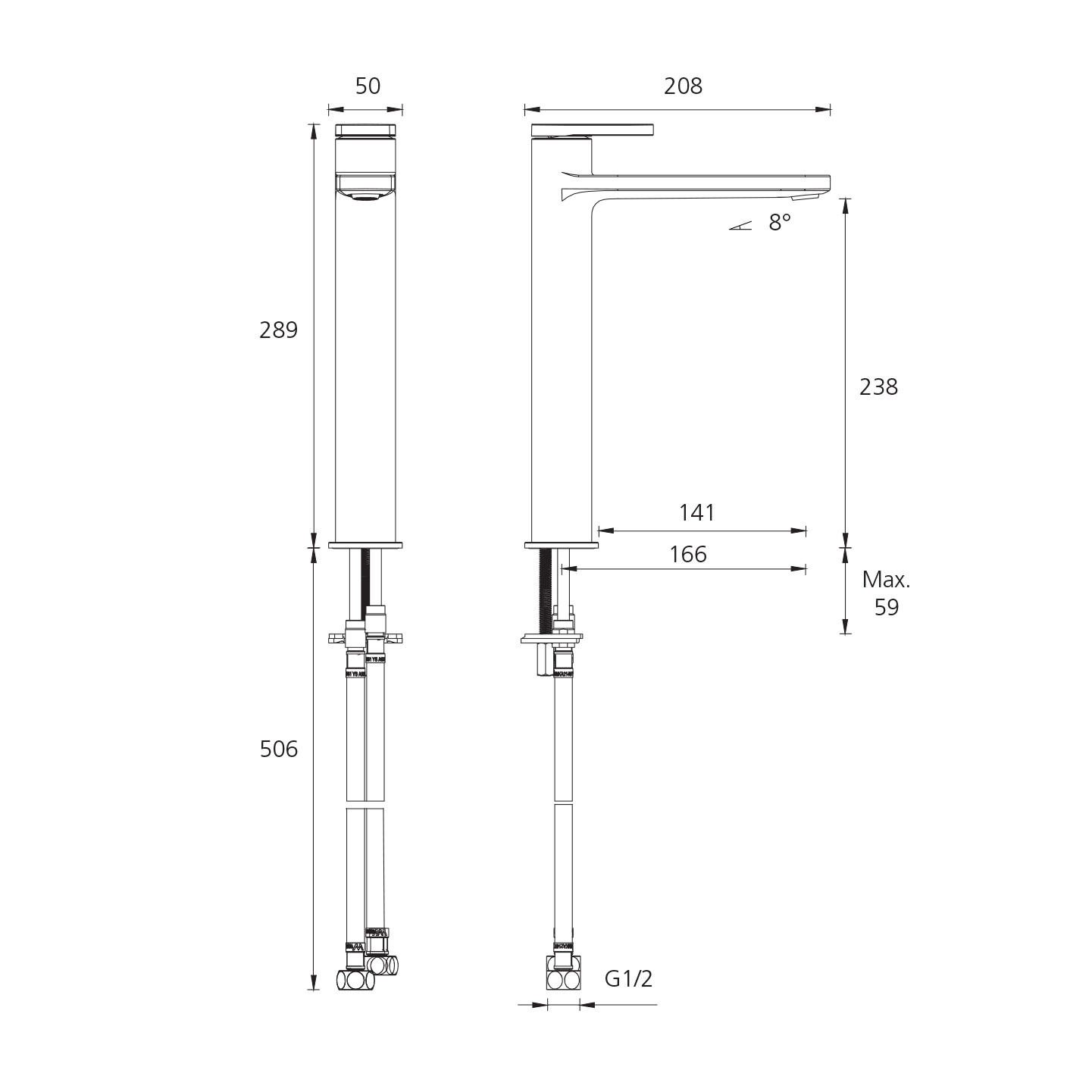 London Chrome Tower Basin Mixer