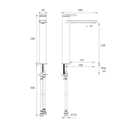 London Chrome Tower Basin Mixer