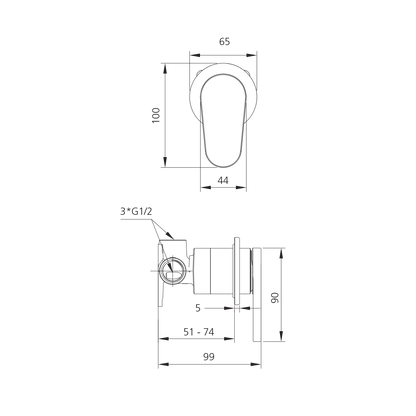 London Chrome Wall Mixer - Trim Kit Only