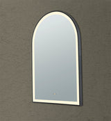 Vito Lirra Arched LED Bathroom Mirror - Matte Black 600 x 900mm