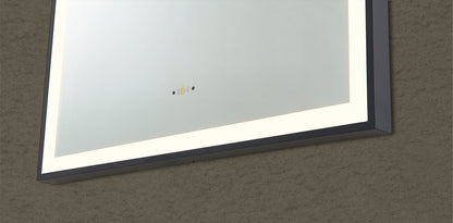 Vito Lirra Arched LED Bathroom Mirror - Matte Black 600 x 900mm