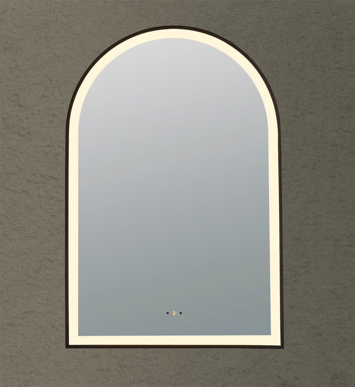 Vito Lirra Arched LED Bathroom Mirror - Matte Black 600 x 900mm
