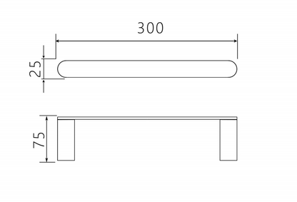 Luxen Towel Ring specification drawing with dimensions