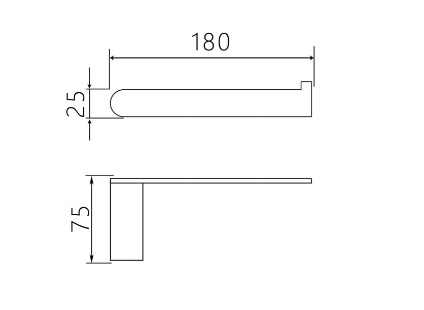 Luxen Paper Holder specification drawing with dimensions