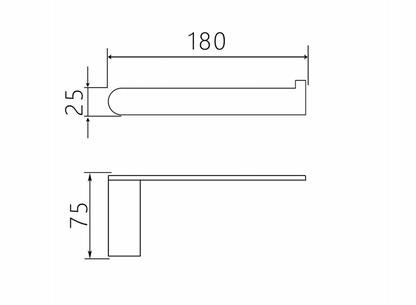 Luxen Paper Holder specification drawing with dimensions