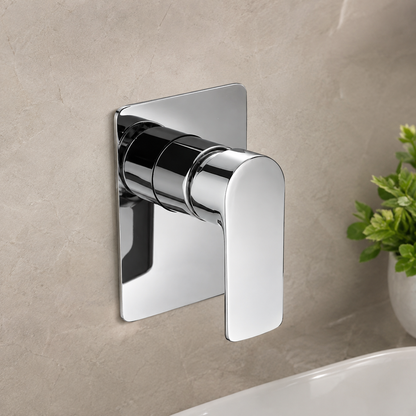 Luxen Shower Mixer in Sterling Chrome, installed