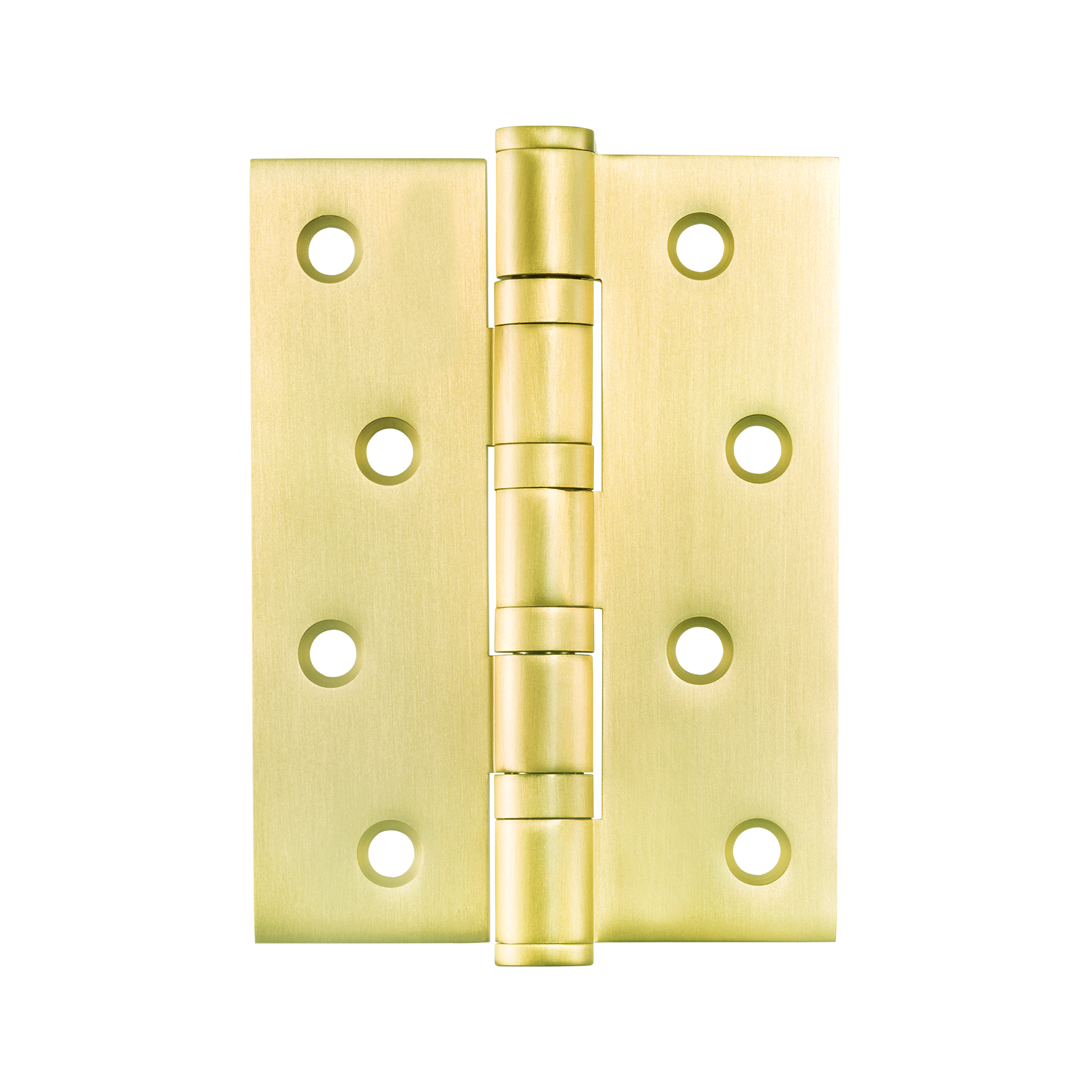 Momo Solid Brass Hinge 100mm x 76mm In Brushed Satin Brass