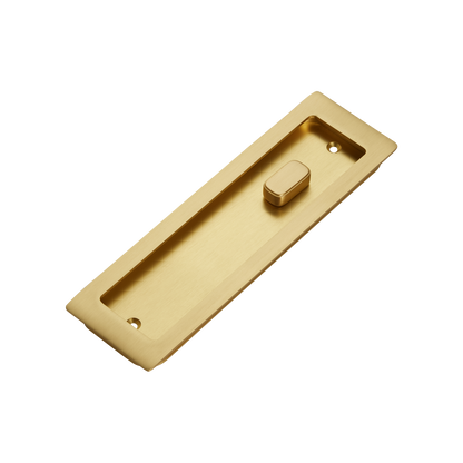Momo Handles Cavity Slider Flush Pull Privacy Lock kit Brushed Satin Brass