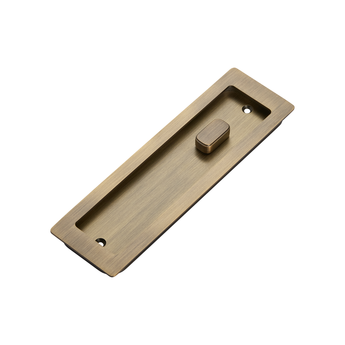 Momo Handles Cavity Slider Flush Pull Privacy Lock kit Dark Brushed Brass