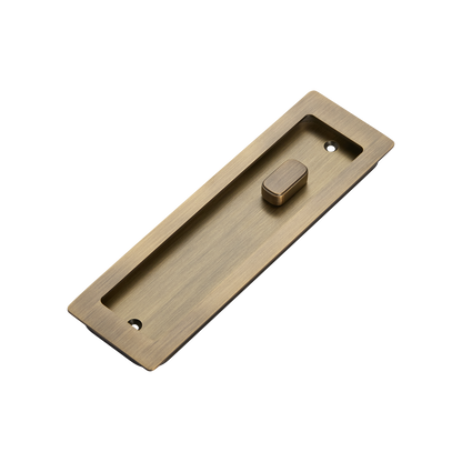 Momo Handles Cavity Slider Flush Pull Privacy Lock kit Dark Brushed Brass