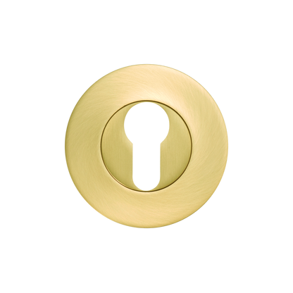 Momo Euro Cylinder Escutcheon Set Brushed Satin Brass