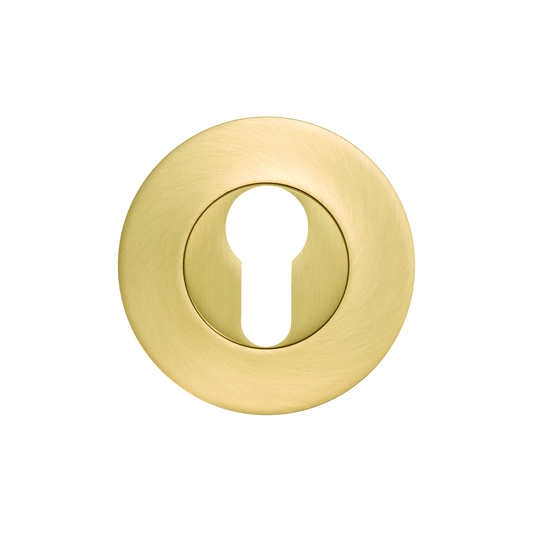 Momo Euro Cylinder Escutcheon Set Brushed Satin Brass