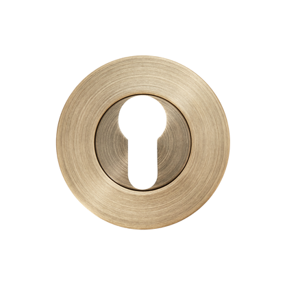 Momo Euro Cylinder Escutcheon Set Dark Brushed Brass