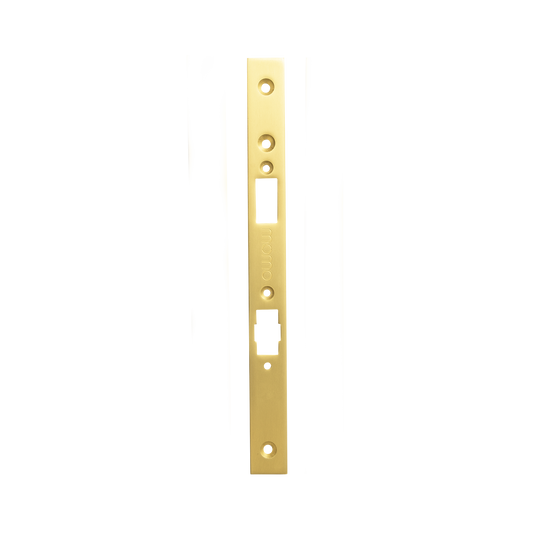 Momo Roller Mortice Lock Forend Plate For Use With Euro Cylinder Brushed Satin Brass