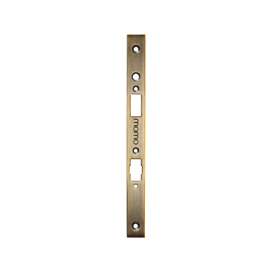 Momo Roller Mortice Lock Forend Plate For Use With Euro Cylinder Dark Brushed Brass