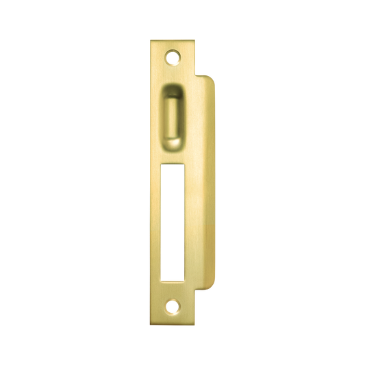 Momo Roller Mortice Lock Right Hand Strike Plate Brushed Satin Brass