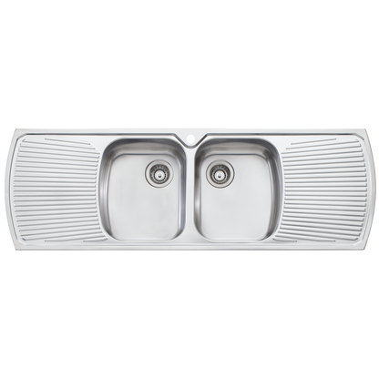 Monet Double Bowl Topmount Sink with Double Drainer