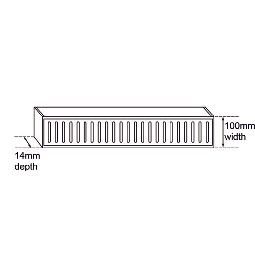 Muses Aluminium Brushed Silver Ezy Flow Floor Grate 300 X  100 X  14 mm