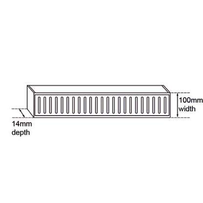 Muses Aluminium Brushed Black Ezy Flow Floor Grate 300 X 100  14 mm