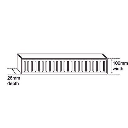 Muses Aluminium  Gunmetal Ezy Flow Floor Grate 300 * 100 * 26mm