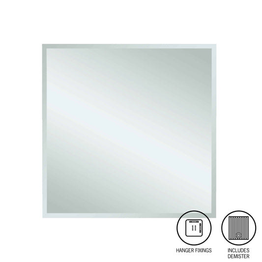 Montana Square 25mm Bevel Edge Mirror with Hangers and Demister