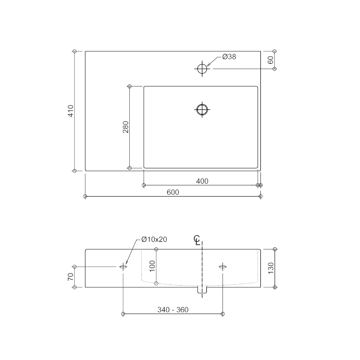 Munich Wall Hung Basin With Shelf