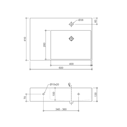 Munich Wall Hung Basin With Shelf